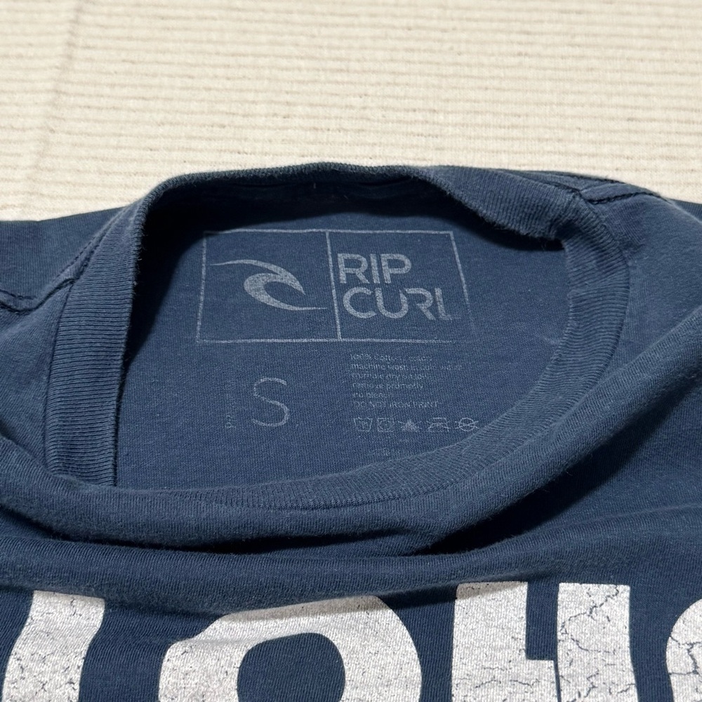 Vintage Rip Curl Aloha Graphic Tee Navy Small Slim Fit Surf Hawaii Rainbow - Picture 3 of 6
